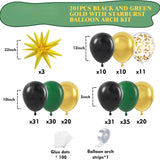 Emerald Forest Balloon Arch Kit, Green Gold Black Garland, Star Balloons, Jungle Party Decor
