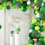 50Pcs Green White Latex Balloons, St Patrick Jungle Forest Birthday Party Decor