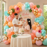 Tropical Balloon Arch Kit | Hawaiian Luau Garland, Flamingo Beach Party Decor
