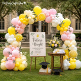 Lemon Balloon Arch Kit | Yellow Pink White Garland, Eucalyptus, Tutti Frutti Birthday Decor