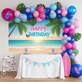Hawaiian Balloon Arch Kit | Pink Blue Tropical Garland, Luau Party Decorations