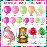 Hawaiian Tropical Balloon Arch Kit | Tiki Flamingo Palm Leaf Luau Garland Summer Birthday Decor
