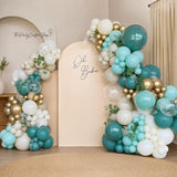 Teal Balloon Arch Garland Kit | Turquoise, Sand, White, Gold Beach Party Decor