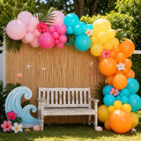 Tropical Luau Balloon Garland Kit | Pink, Turquoise, Yellow, Orange Arch Decorations