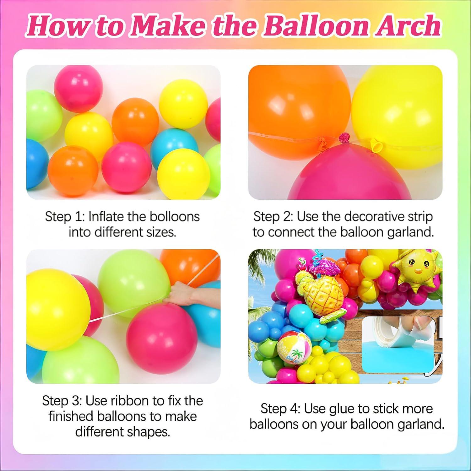 Pool Party Balloon Arch Kit | Colorful Summer Beach Ball Garland Decor