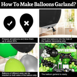 Video Game Balloon Arch Kit, Green Silver Garland, Controller Foil Balloons, Boys Birthday Party Decor