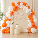 Orange White Balloon Arch Kit, Confetti Garland, Party Decor