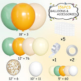 Sage Green Orange Balloon Garland Arch Kit, Pastel Bridal Shower Wedding Decor