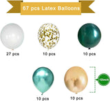 Green Gold Balloon Set, Metallic Confetti, Tropical Jungle Safari Party Decor
