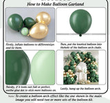 Emerald Hunter Green Gold Balloon Arch Kit, Jungle Safari Party Decor