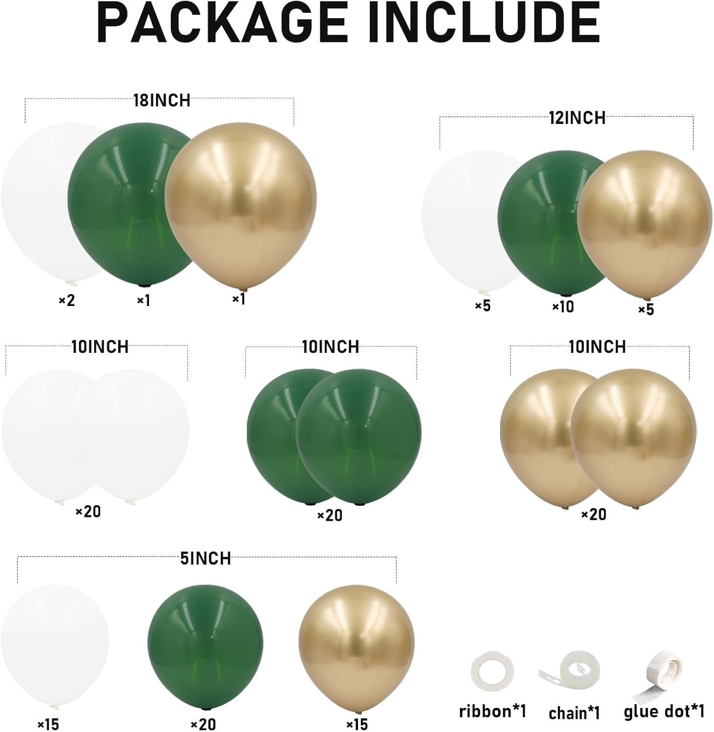 Emerald Green Gold Balloon Arch Kit, Safari Birthday Party Garland Decoration
