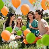 Orange Green Confetti Balloon Set, 12 Inch Latex Party Decor