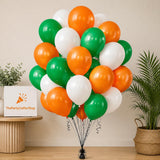 100Pcs Orange White Green Latex Balloons, Patriotic Party Balloons, Graduation Wedding Birthday Decoration Supplies