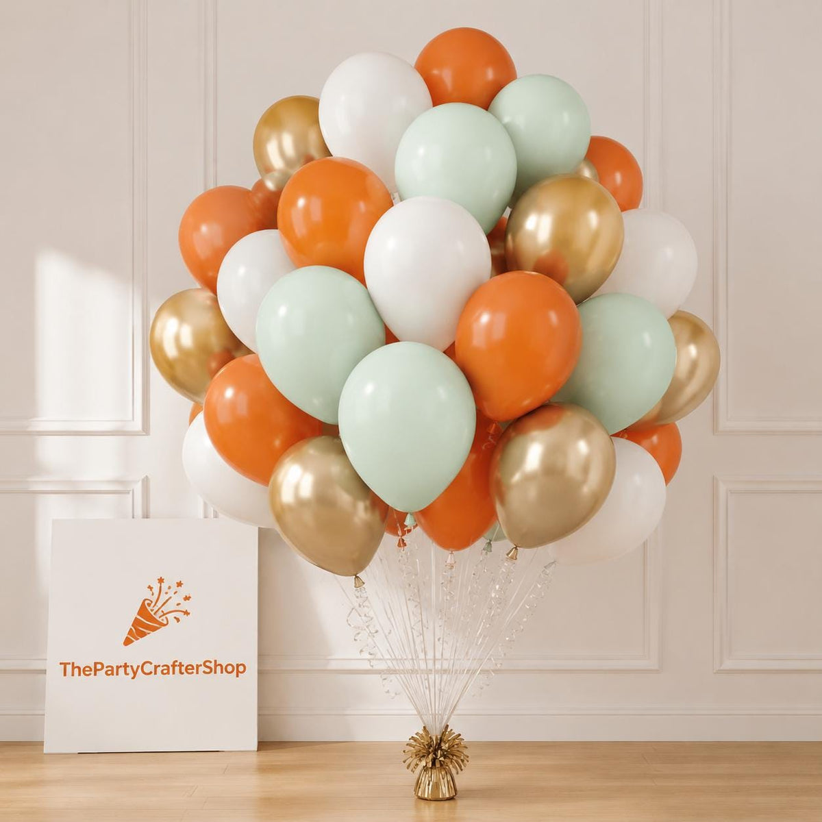Green Orange White Balloon Arch Garland Kit, Ball Foil Accents, Game Party Decoration