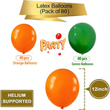 Orange Green Latex Balloons, 12 Inch Party Decor (80 Pcs)