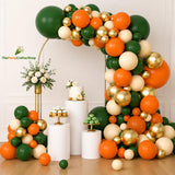 Orange Gold Green Balloon Arch Kit, Metallic Gold Garland, Nude Balloon Baby Shower Wedding Jungle Party Decor