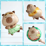 Capybara Birthday Balloon Arch Kit | Brown, Blue, Green Party Decorations