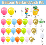 Tropical Balloon Arch Kit | Hawaiian Luau Party Decor, Pineapple, Palm Leaves, Cocktail Balloons