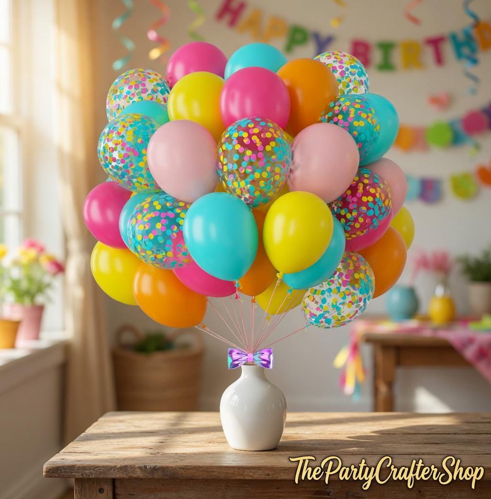 Tropical Balloon Kit | Hot Pink, Orange, Teal, Yellow Party Balloons