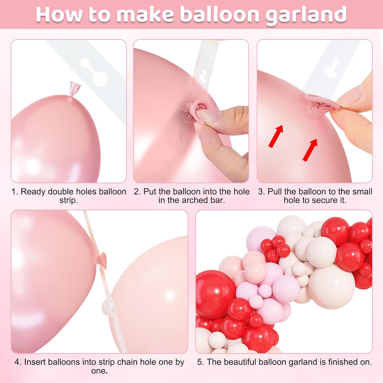 Red Pink Balloon Arch Garland Kit | Strawberry Cherry Sweet One Birthday Party Decorations