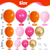 Pink Orange Balloon Arch Kit | Hot Pink, Gold Garland for Groovy Birthday Party