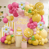 Pink Yellow Lemon Balloon Arch Kit | Lemonade Party Flower Balloons Bridal Shower Summer Birthday