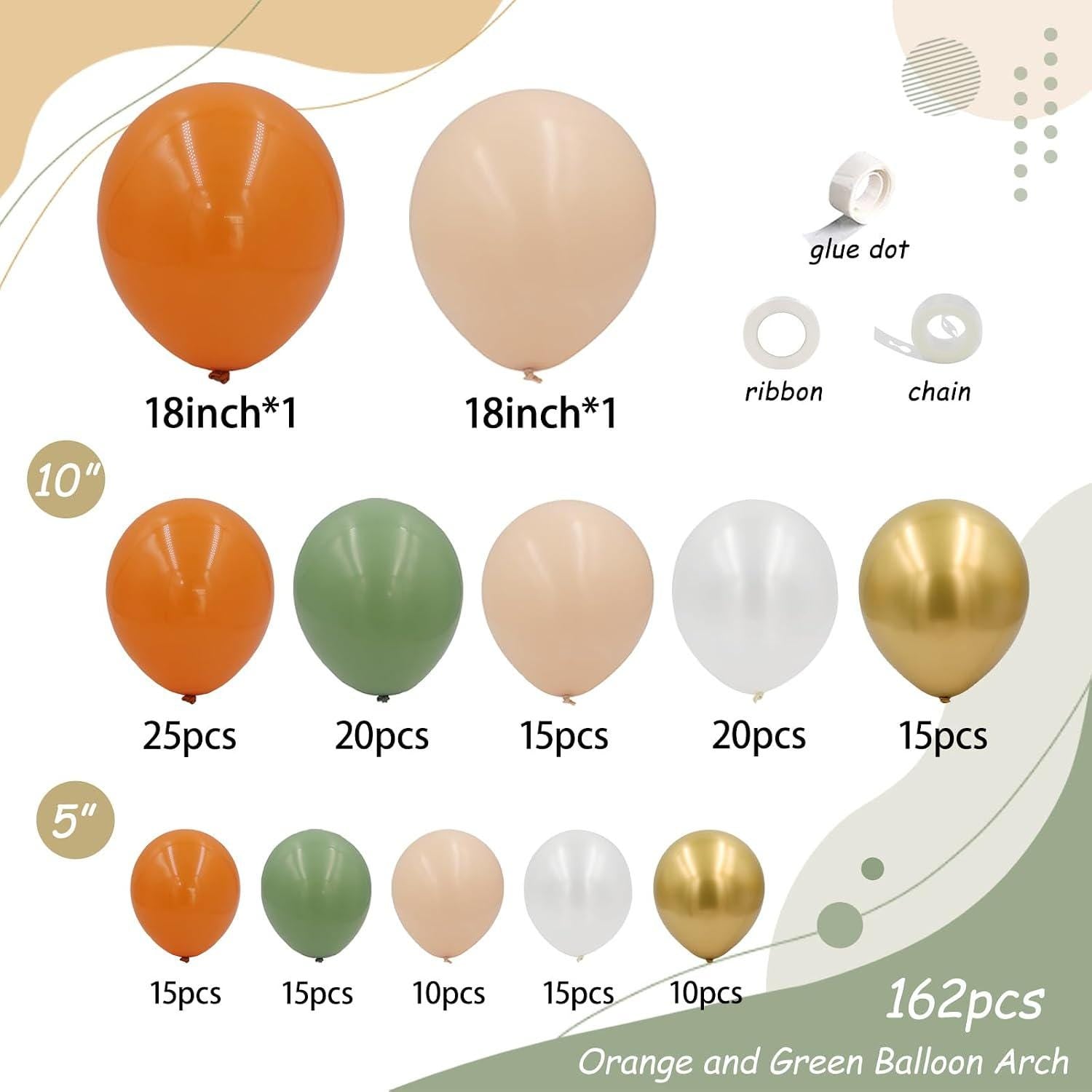 Orange Sage Green Balloon Arch Kit, Little Cutie Baby Shower Garland