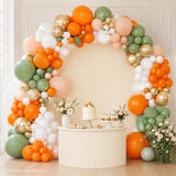 Orange Sage Green Balloon Arch Kit, Little Cutie Baby Shower Garland