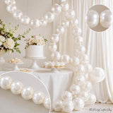 Pearl White Linking Balloons | 6 Inch Party Decor (100pc)