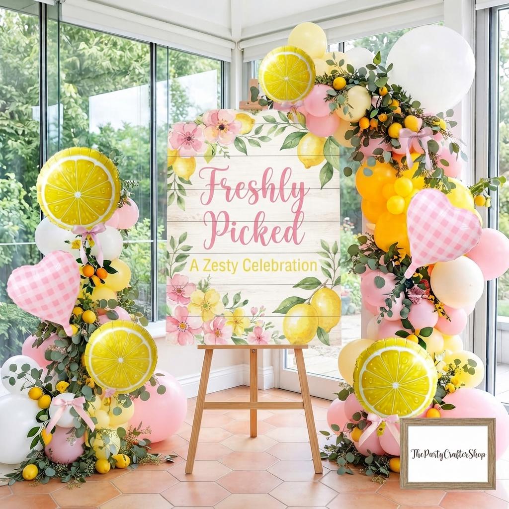 Lemonade Balloon Arch Kit | Pink Yellow Citrus Party Decor, Birthday, Baby Shower