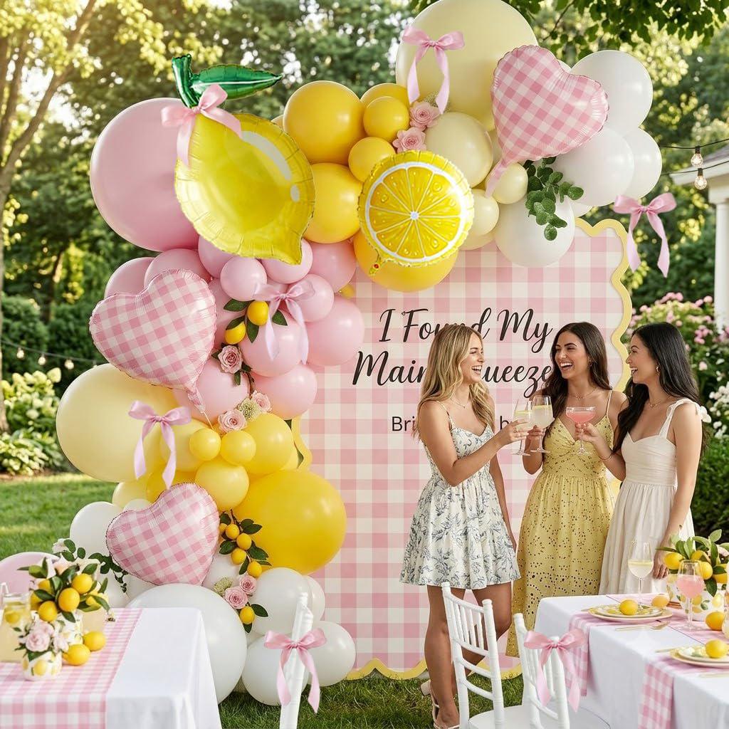 Lemonade Balloon Arch Kit | Pink Yellow Citrus Party Decor, Birthday, Baby Shower