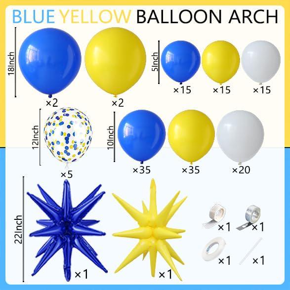 Navy Blue Yellow Balloon Arch Kit | Banana Birthday Party Decorations, Summer Theme