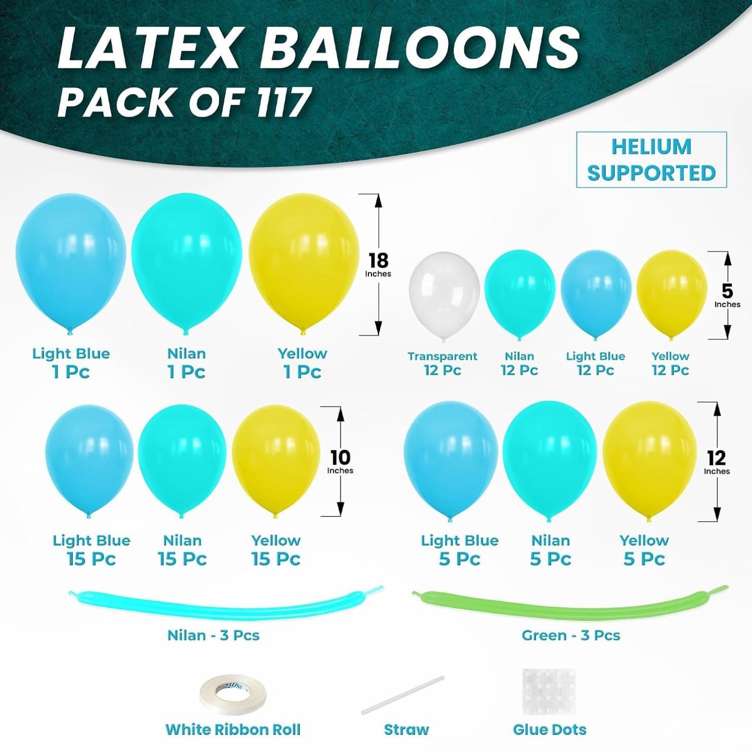 Ocean Theme Balloon Arch Kit | Blue, Teal, Yellow Under the Sea Party Decorations