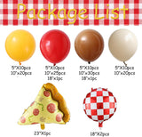 Pizza Balloon Garland Arch Kit | Red, Yellow, Brown, White Foil Balloons