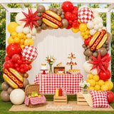 Hot Dog Balloon Arch Kit | Picnic BBQ Party Garland with Foil Balloons