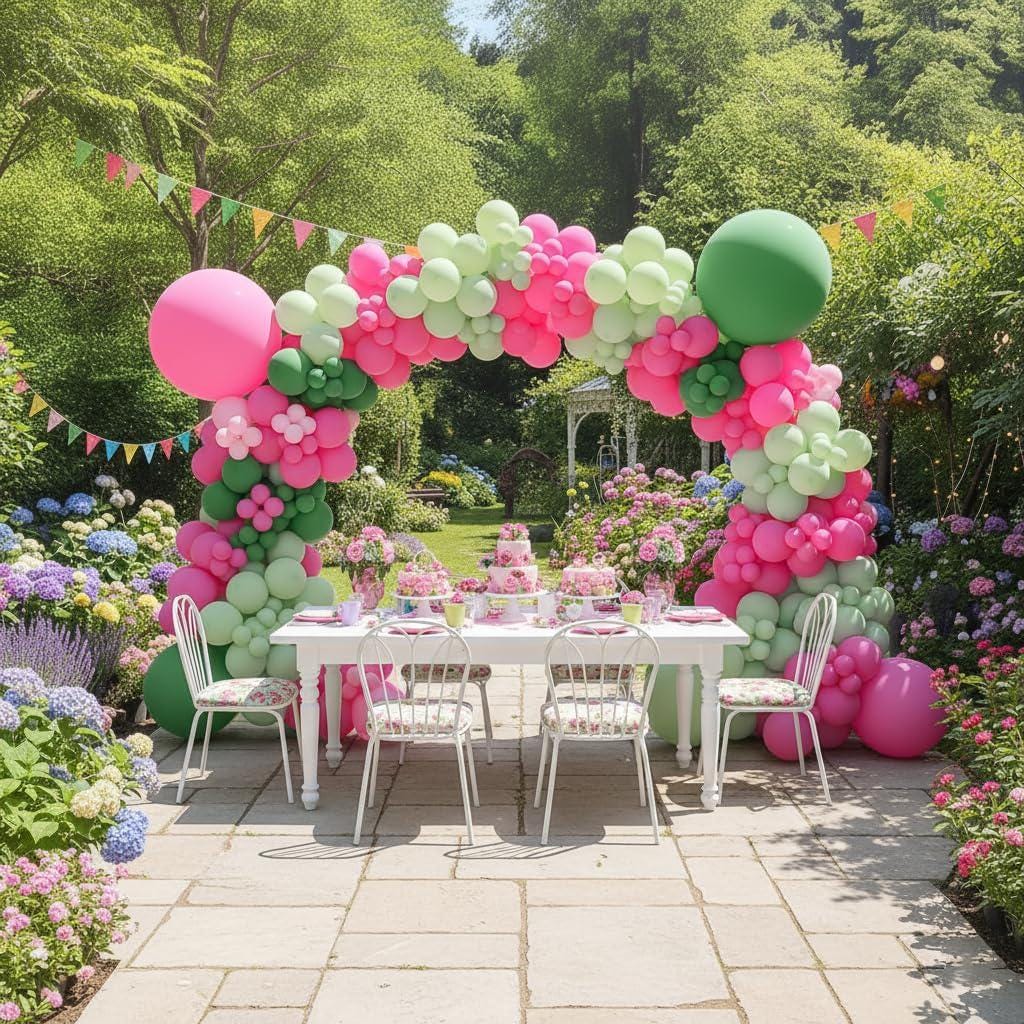 Pink Sage Green Balloon Arch Garland Kit | Safari Birthday Party Decor