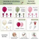 Hot Pink Sage Green Balloon Arch Kit | Double Stuffed Magenta Olive Ivory Balloons