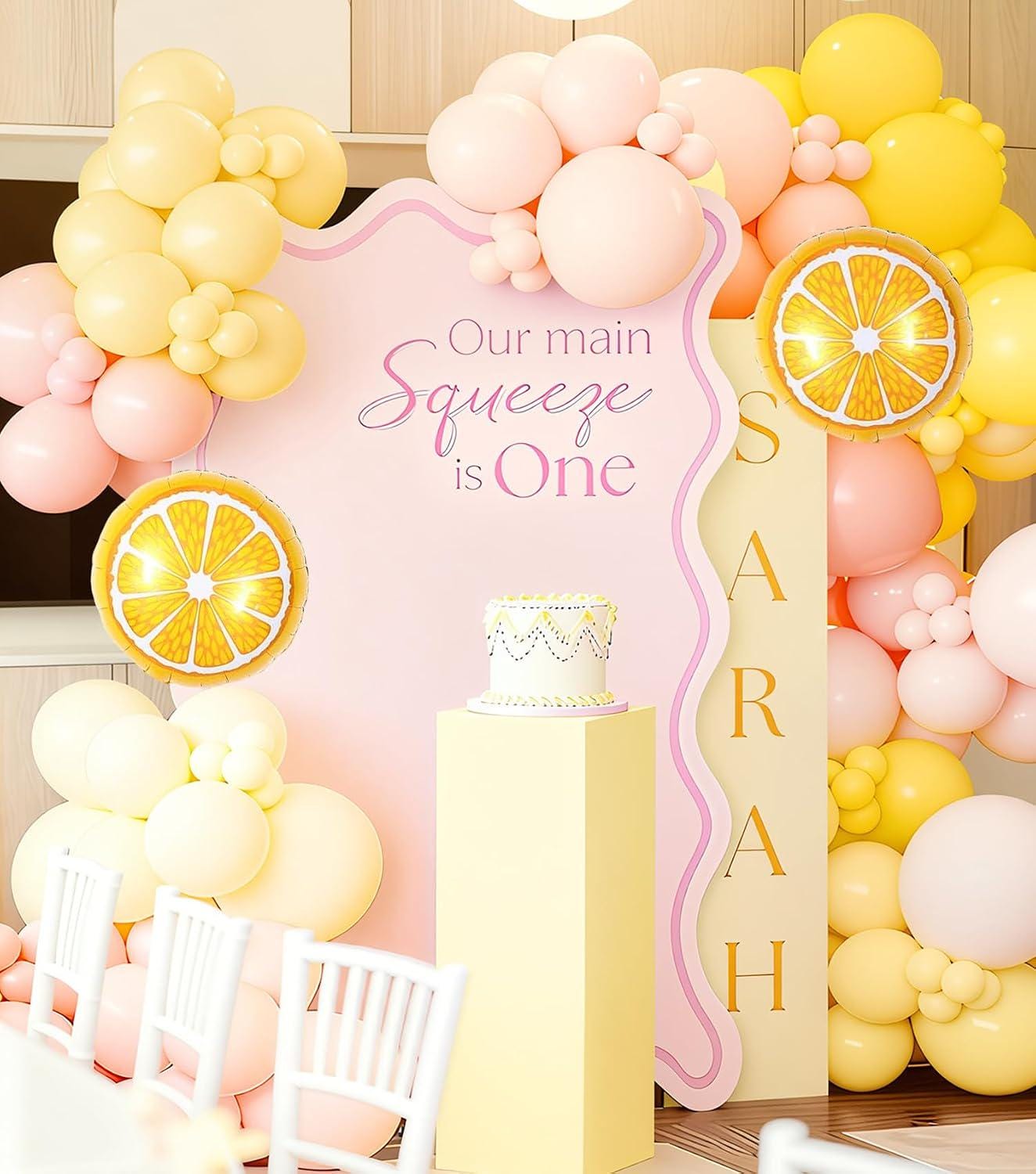 Pink Yellow Lemon Balloon Arch Kit | Pastel Party Decor (Birthday, Baby Shower)