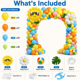 Summer Tropical Balloon Arch Kit | Sun Daisy Garland for Beach Birthday Party Decor