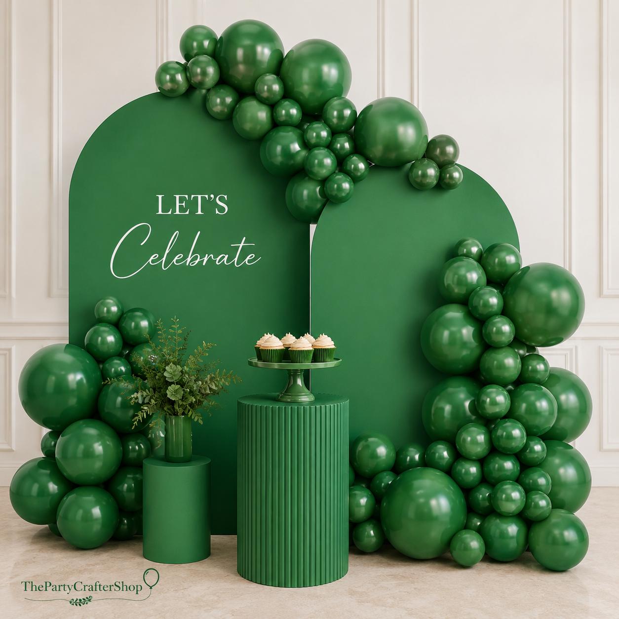 Dark Green Balloon Arch Kit, Emerald Hunter Forest Garland, Birthday Party Decor