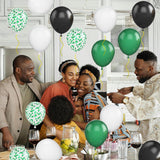 Green Black White Balloon Set, 12 Inch Latex Party Decoration (50 Pcs)