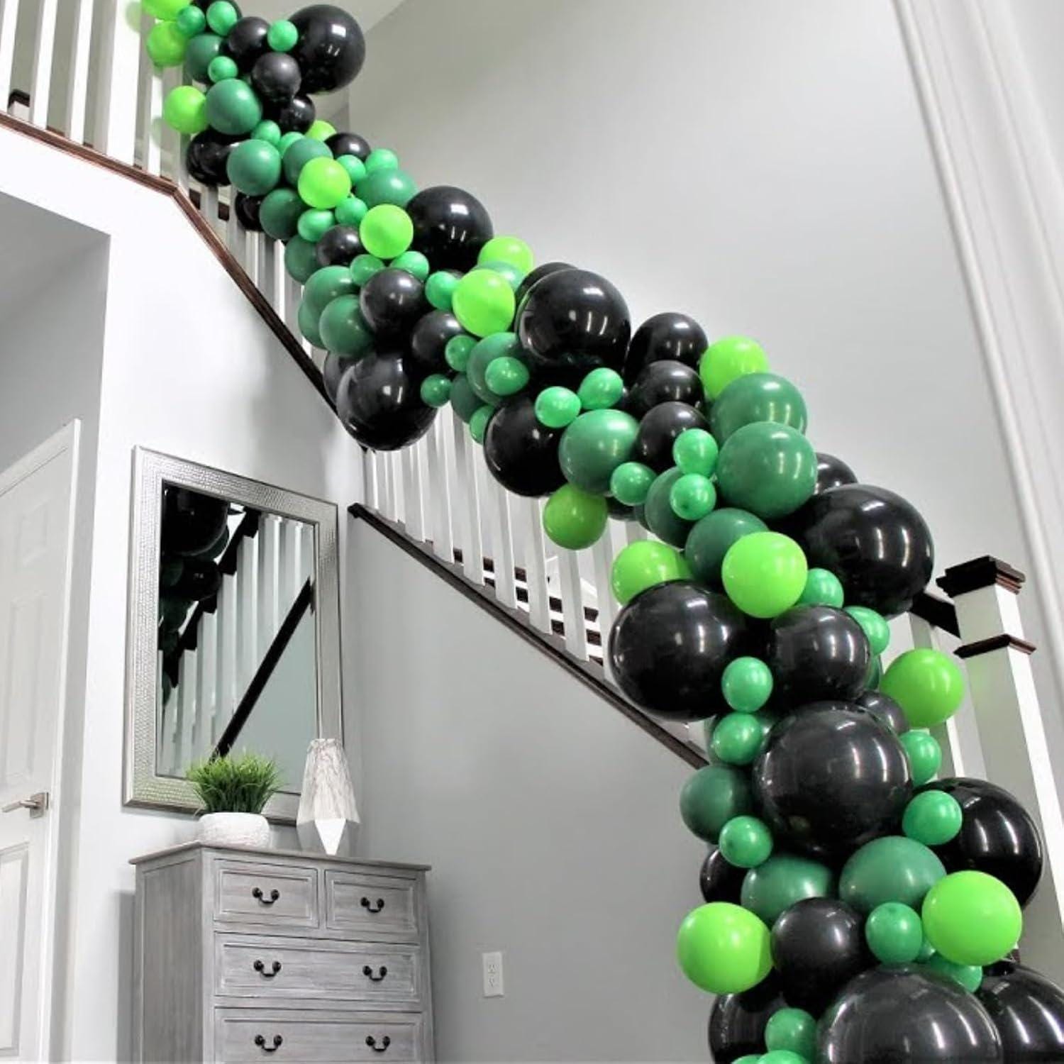 Green Black White Football Latex Balloons, Sports Party Decoration