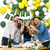 Retro Green Yellow White Silver Balloon Arch Garland Kit, Party Decoration
