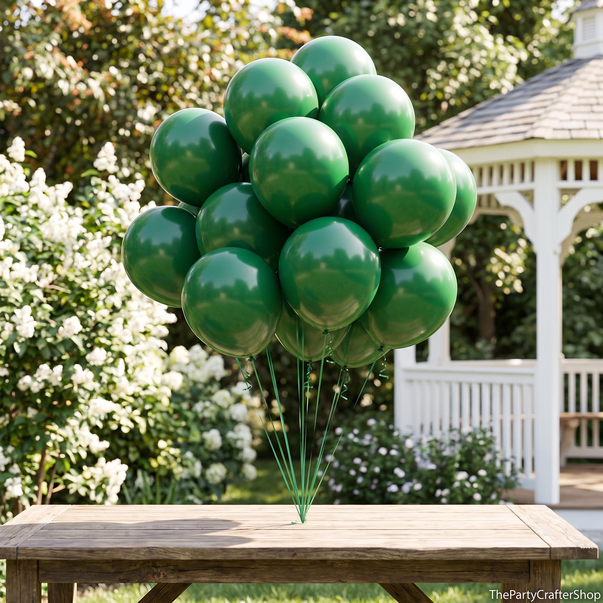 Dark Emerald Green Latex Balloons, 12 Inch Helium Party Decor (50Pcs)
