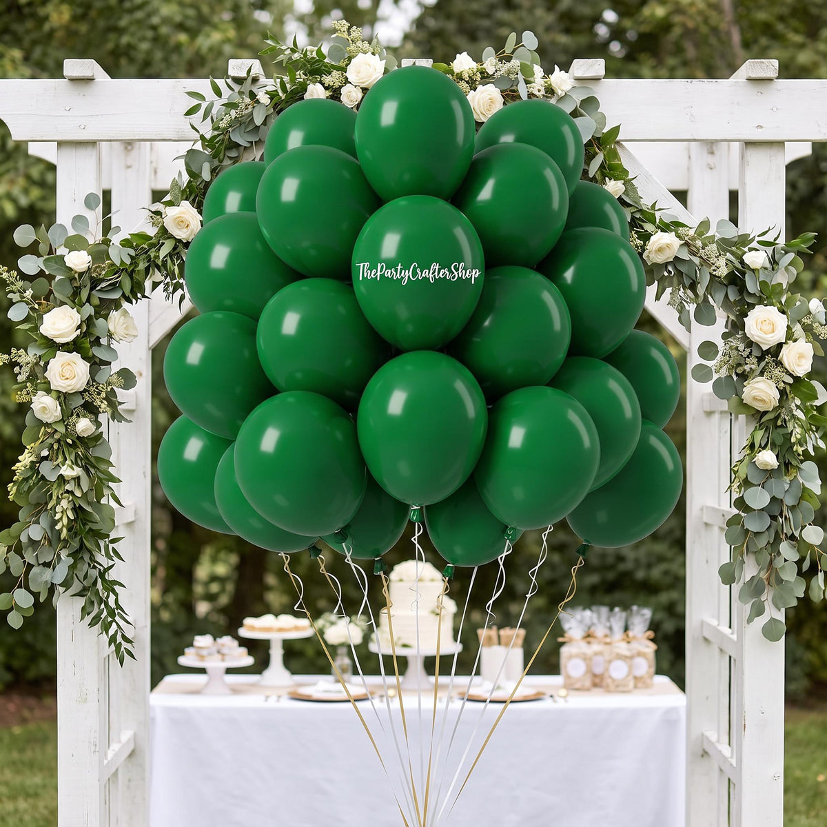 Dark Emerald Latex Balloons, Matte Sage, Hunter Forest, Avocado Green Party Decor
