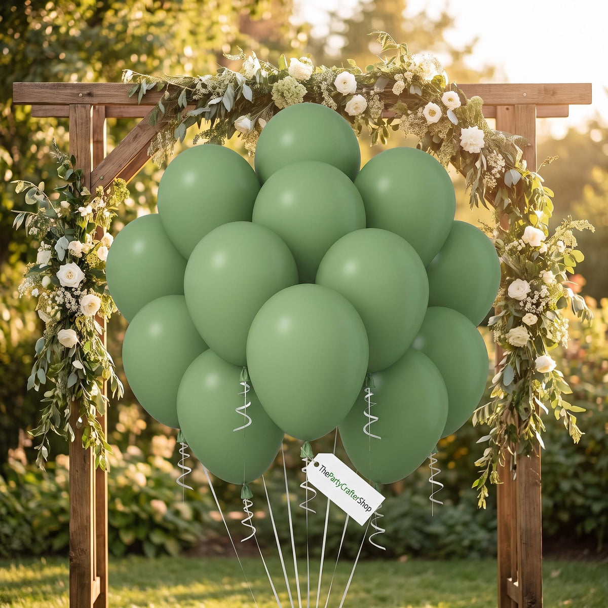 Sage Green Eucalyptus Olive Latex Balloons, Boho Baby Shower Wedding Party Decor
