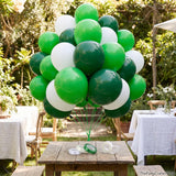 Green White Balloon Set, Dark Latex Balloons, Jungle Safari Party Decor