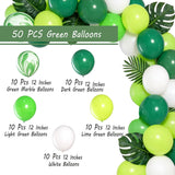 Green Marble Balloon Set, Dinosaur Jungle Party Decoration, Assorted Shades