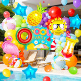 Pool Party Balloon Arch Kit | Hawaiian Summer Decor, Pineapple Flamingo Balloons