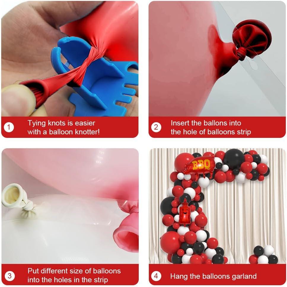 Baby Q Balloon Arch Kit | Red Black White BBQ Shower Decorations
